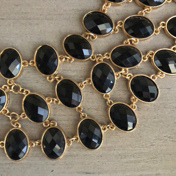 Sleek Black Gemstone Necklace - Gently Worn! - Picture 4 of 4